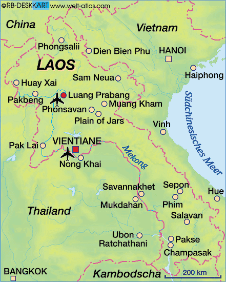 laos regions carte